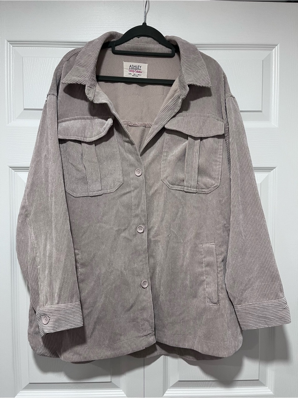 Ashley By 26 International Corduroy Utility Shacket in Light Taupe